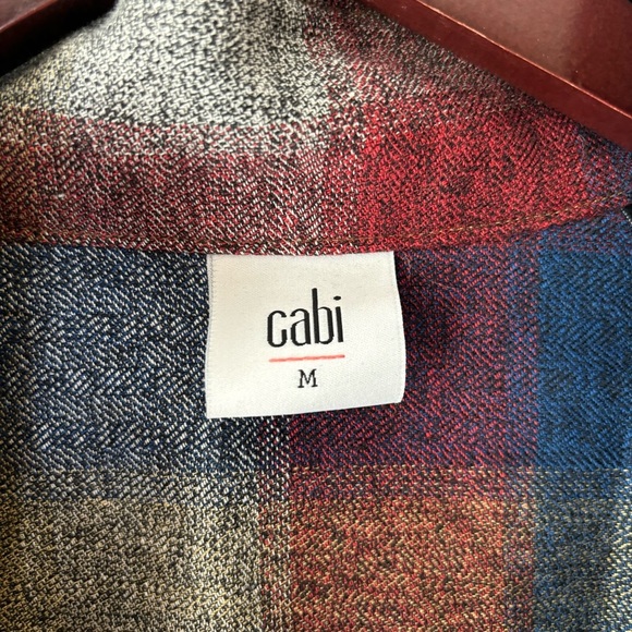 CAbi Plaid Collage Flannel Full Zip Pearl Multicolor Shacket Women’s Size M 3555 - Picture 3 of 7